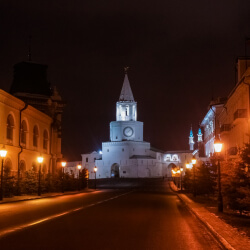 Казанский кремль и мечеть ночью