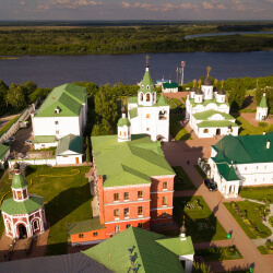 Муром - Вид с воздуха на Спасо-Преображенский монастырь